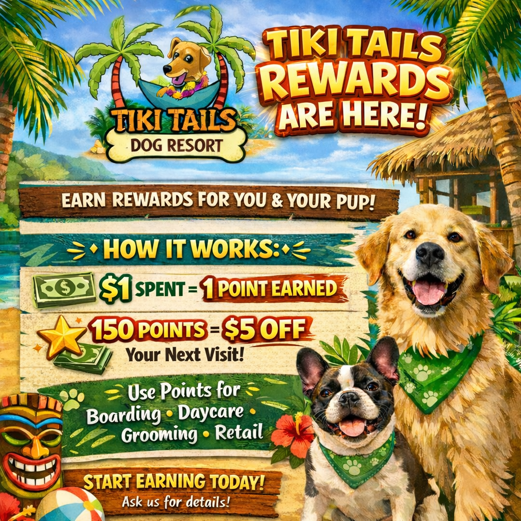 Tiki Rewards Program at Tiki Tails Dog Resort